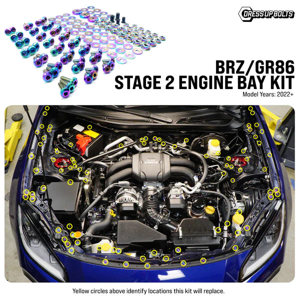 Dress Up Bolts GR86 BRZ Titanium Engine Bay Hardware Kit Stage 2 LIMIT 1