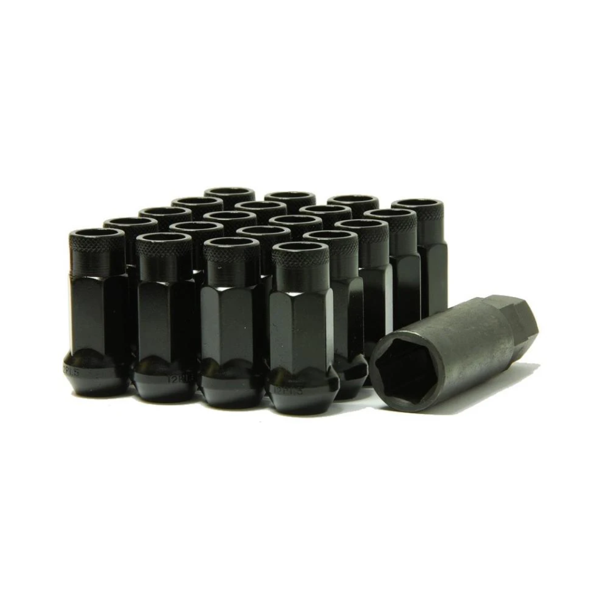 Z RACING Spline Lug Nuts – 20pc Set, 14x1.5, Open Ended, 48mm, Steel Blue