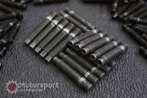 Motorsport Hardware 82mm Black Bullet Nose Stud Kit (14x1.25) w/ 17mm Conical Lug Nuts Set