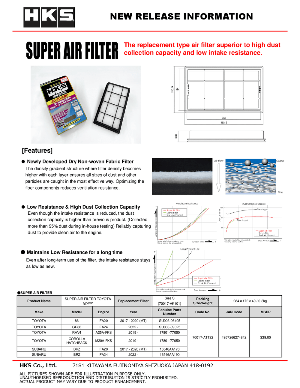 HKS GR86 / BRZ Super Air Filter