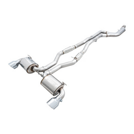 AWE GR Supra B58 Resonated Touring Edition Exhaust - 5in Chrome Silver Tips