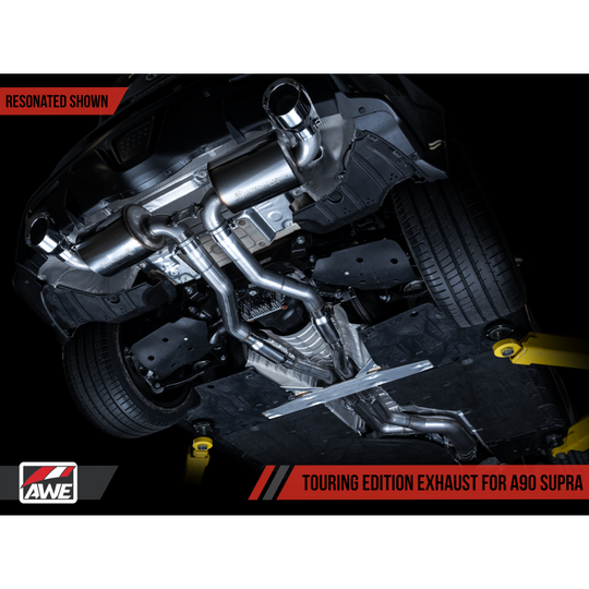 AWE GR Supra B58 Resonated Touring Edition Exhaust - 5in Chrome Silver Tips