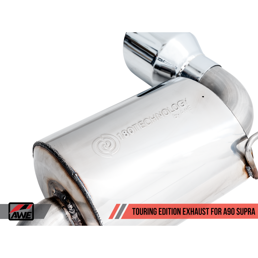 AWE GR Supra B58 Resonated Touring Edition Exhaust - 5in Chrome Silver Tips