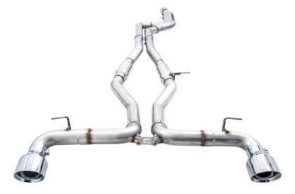 AWE GR Supra B58 Resonated Track Edition Exhaust 5" Chrome Silver Tips