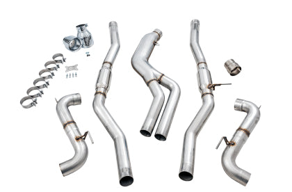 AWE GR Supra B58 Resonated Track Edition Exhaust 5" Chrome Silver Tips
