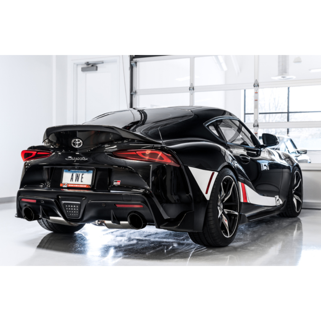 AWE GR Supra B58 Resonated Touring Edition Exhaust - 5" Diamond Black Tips