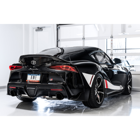 AWE GR Supra B58 Resonated Touring Edition Exhaust - 5" Diamond Black Tips