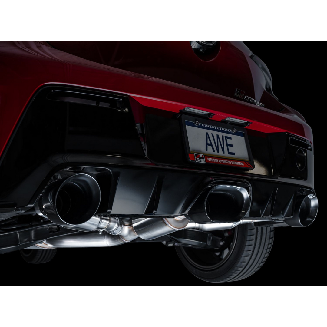 AWE Tuning GR Corolla Exhaust - Diamond Black Tips