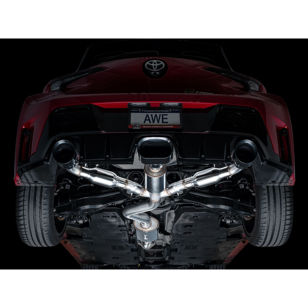 AWE Tuning GR Corolla Exhaust - Diamond Black Tips