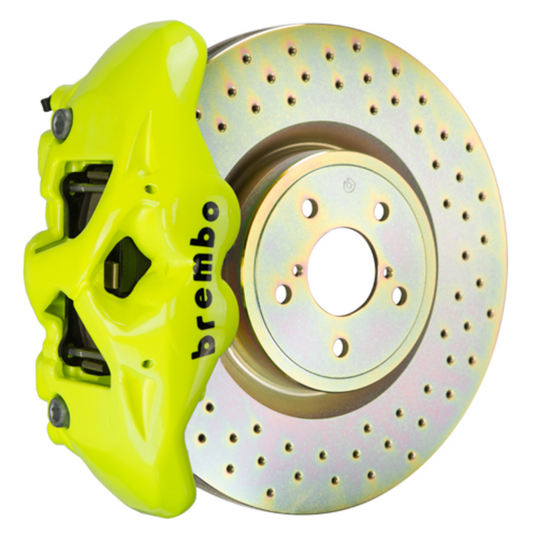 Brembo GR86 / BRZ Front GT BBK - 4 Piston Cast Monoblock Calipers w/ Drilled 1-Piece Rotors