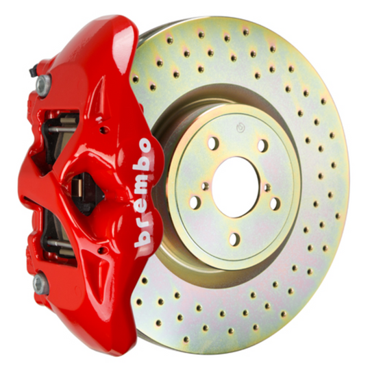 Brembo GR86 / BRZ Front GT BBK - 4 Piston Cast Monoblock Calipers w/ Drilled 1-Piece Rotors