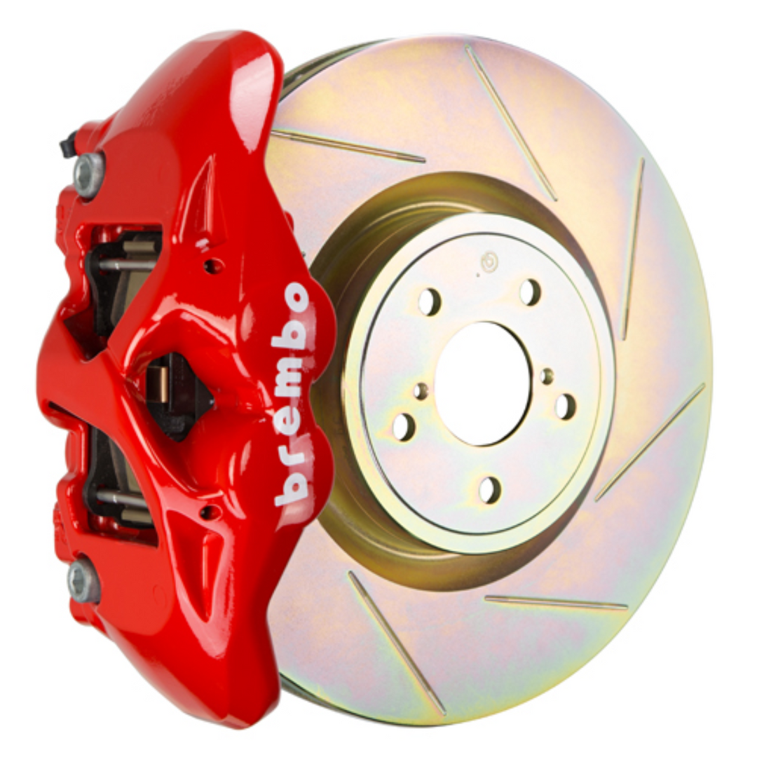 Brembo GR86 / BRZ Front GT BBK - 4 Piston Cast Monoblock Calipers w/ Slotted 1-Piece Rotors