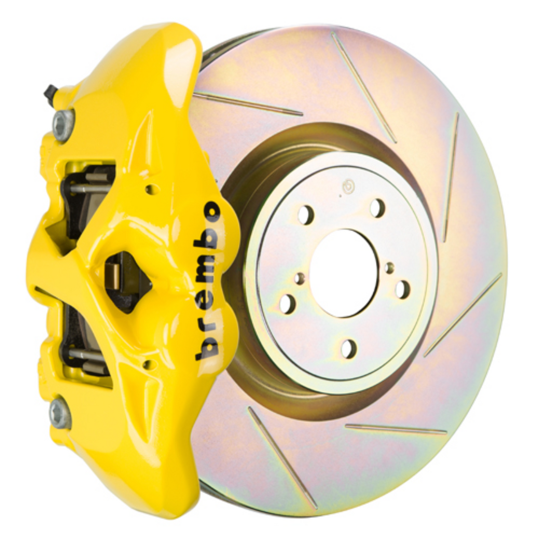 Brembo GR86 / BRZ Front GT BBK - 4 Piston Cast Monoblock Calipers w/ Slotted 1-Piece Rotors