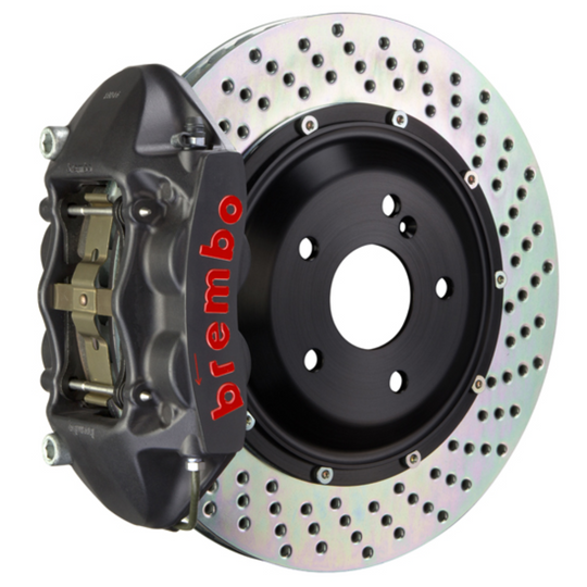 Brembo GR86 / BRZ Rear GTS BBK - 4 Piston Cast Monoblock Calipers w/ Drilled 2-Piece Rotors