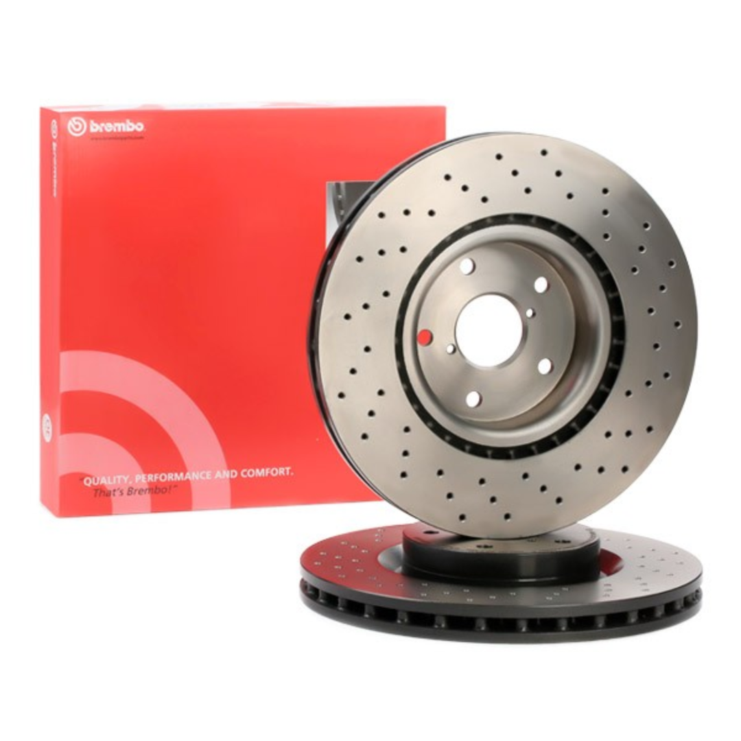 Brembo GR86 / BRZ Premium UV Coated Xtra Cross-Drilled Rotors - Front (Brembo)