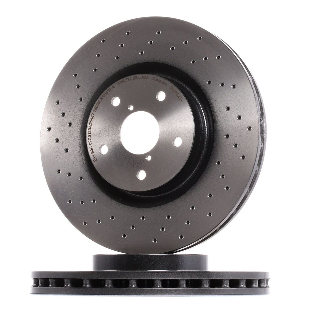 Brembo GR86 / BRZ Premium UV Coated Xtra Cross-Drilled Rotors - Front (Brembo)