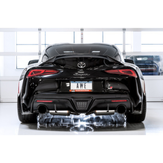 AWE GR Supra Resonated Touring Edition Exhaust - 5" Diamond Black Tips