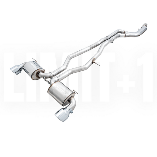 AWE GR Supra Non-Resonated Touring Edition Exhaust - 5in Chrome Silver Tips