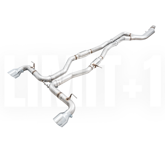 AWE GR Supra Resonated Track Edition Exhaust 5" Chrome Silver Tips