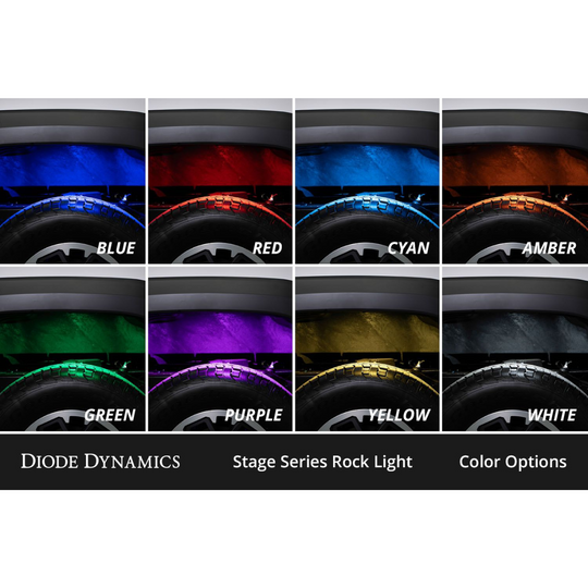 Diode Dynamics 2024+ Tacoma Stage Series RGBW LED Rock Light Kit (8-Pack)2