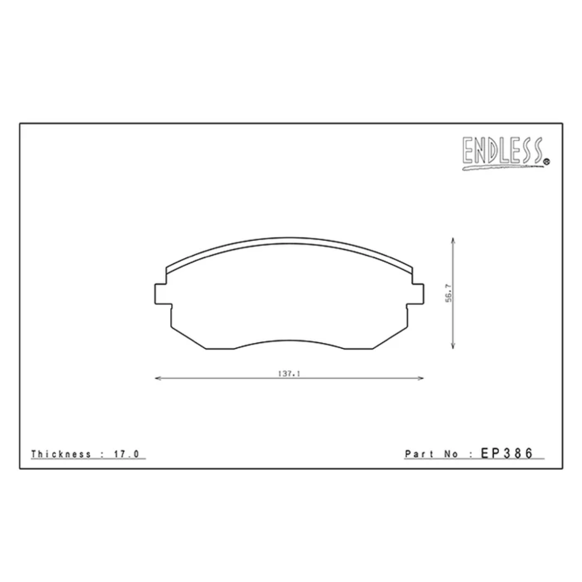 ENDLESS EP386 MX72+ ブレーキパッド gr86 brz Endless GR86 / BRZ MX72+ Brake Pads (Non-Brembo) – LIMIT+1