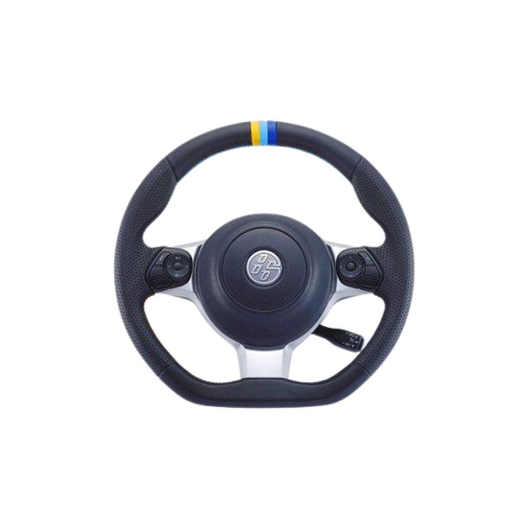 GReddy GR86 / BRZ All-Leather Steering Wheel w/ TRUST 3 Colored Stitching