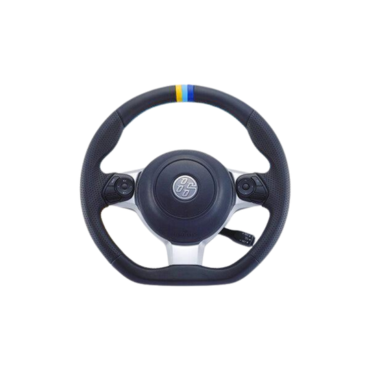 GReddy GR86 / BRZ All-Leather Steering Wheel w/ TRUST 3 Colored Stitching