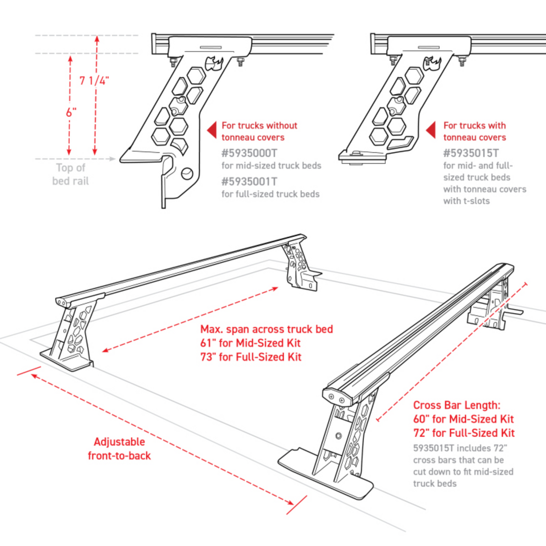 Go Rhino 2024+ Tacoma XRS Cross Bars Kit