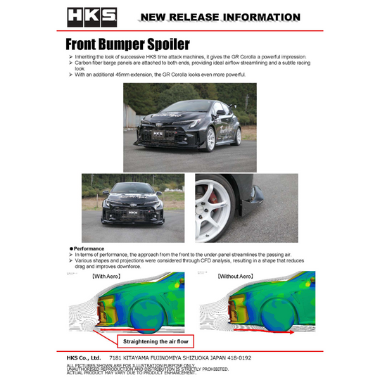 HKS GR Corolla Type-S Front Bumper Spoiler (Front Lip)