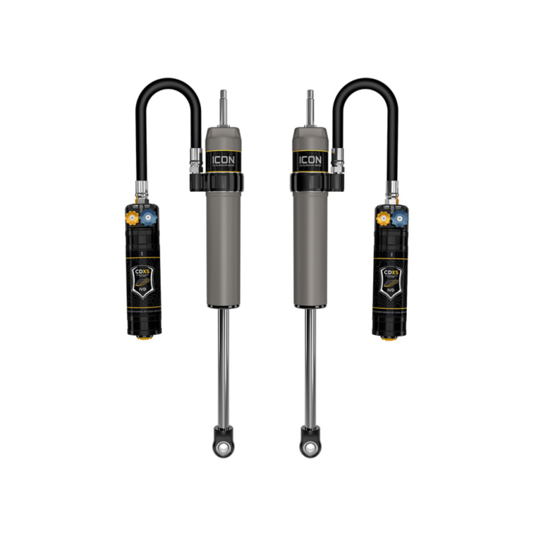 ICON 2024+ Land Cruiser 0-3" Lift V.S. 2.5 Aluminum Series Shock Absorbers Remote Reservoir w/ CDXS Pair