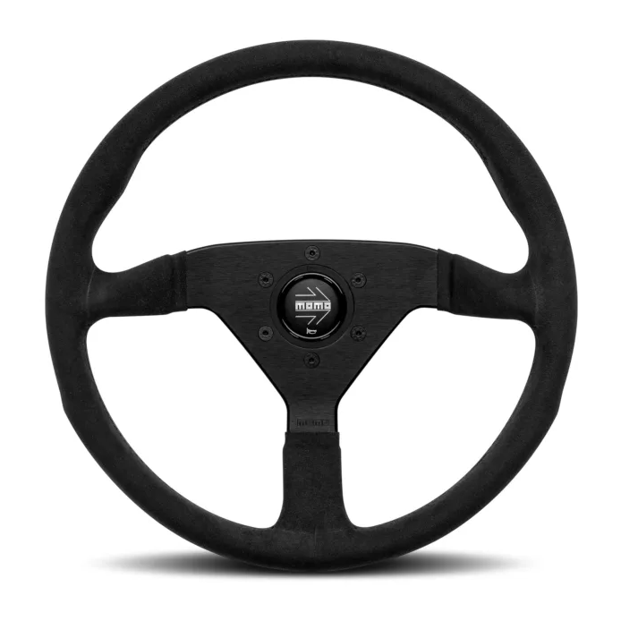 MOMO Monte Carlo Alcantara Steering Wheel, Blk/Blk, 350 mm