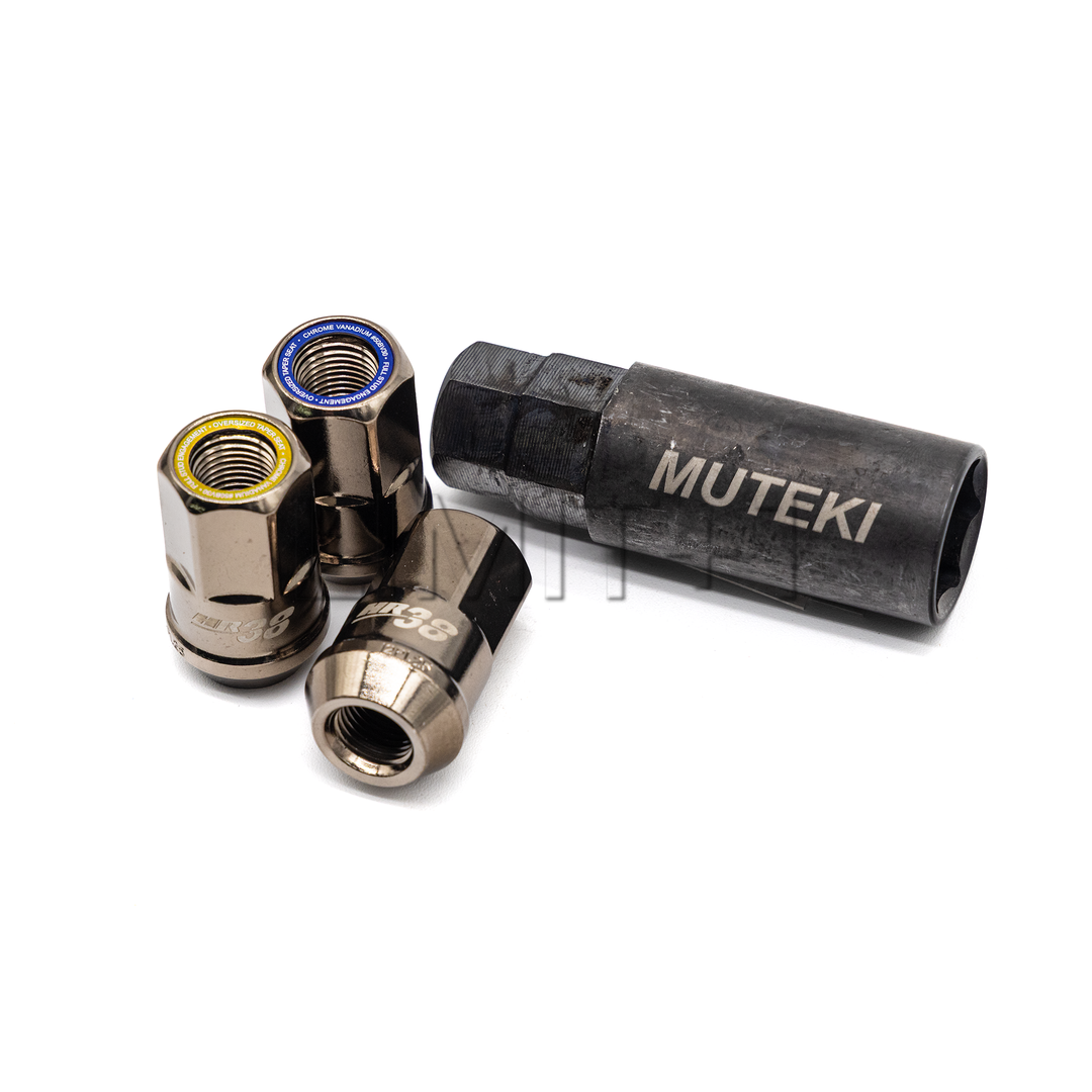 Muteki GR86 / BRZ HR38 Open End Lug Nut Kit - 12x1.25 - Titanium Muteki GR86 / BRZ HR38 Open End Lug Nut Kit - 12x1.25 - Titanium