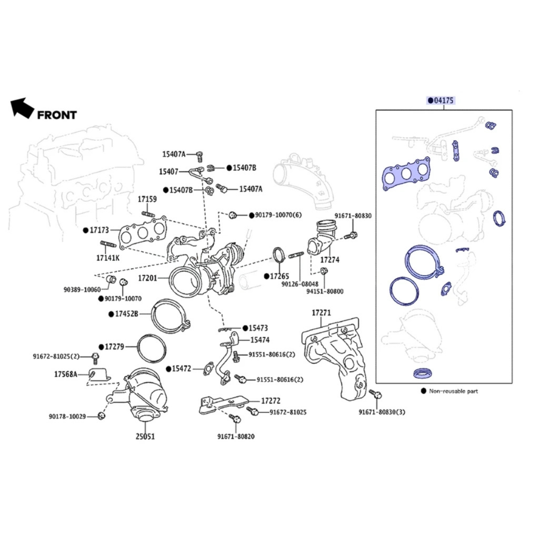 OEM Toyota GR Corolla Turbo Gasket Kit