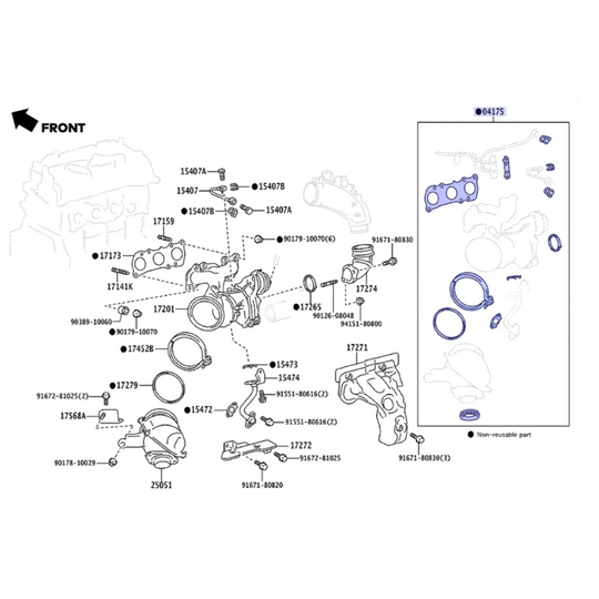 OEM Toyota GR Corolla Turbo Gasket Kit