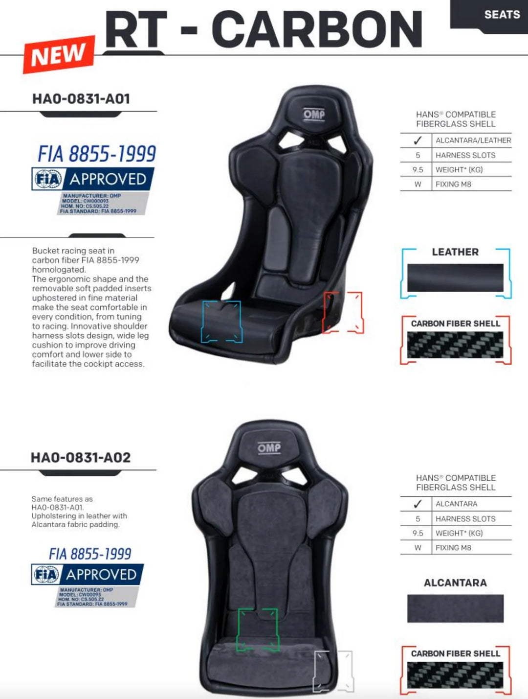 OMP RT Racing Seat (FIA Approved)