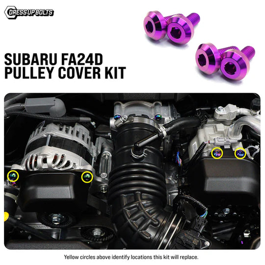 Dress Up Bolts GR86 / BRZ Titanium Pulley Cover Hardware Kit - Subaru FA20D/FA24D Engine