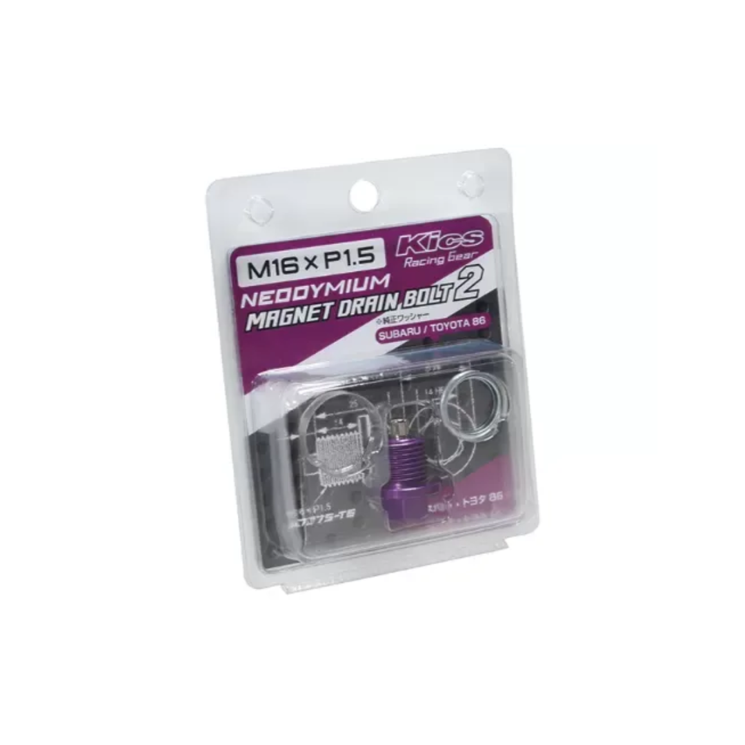 Project Kics GR86 / BRZ Purple Magnetic Drain Bolt - M16xP1.5