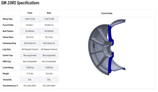 Apex GR86 / BRZ SM-10RS Forged 5x100 Wheels (SET OF 4)