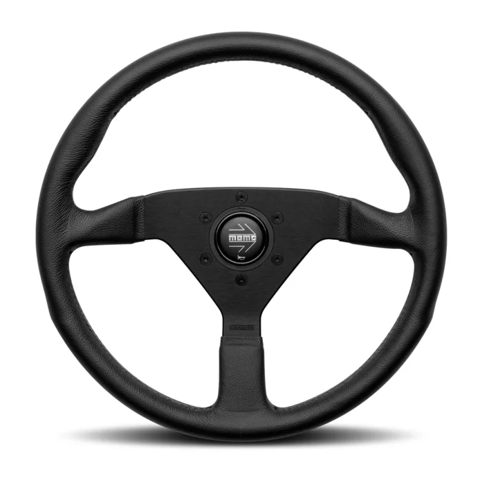MOMO Monte Carlo Leather Steering Wheel, Black/Black, 320mm