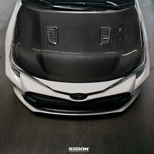 Seibon GR Corolla OE-Style Double-Sided Carbon Fiber Hood - Gloss Finish