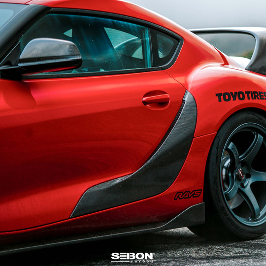 Seibon GR Supra OEM-Style Carbon Fiber Door Garnish