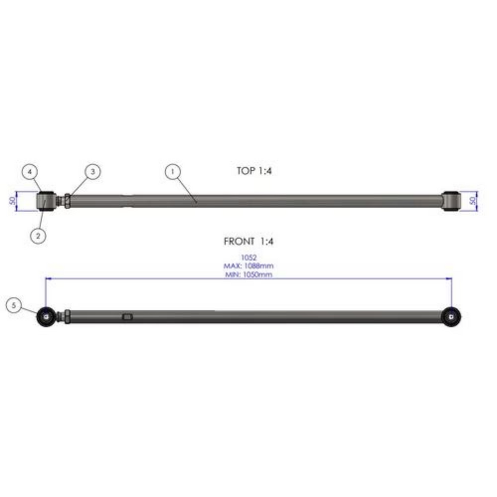 Superpro 2024+ Tacoma HD Adjustable Panhard Rod1