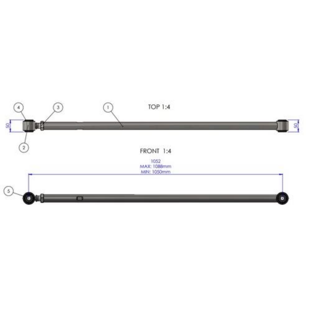 Superpro 2024+ Tacoma HD Adjustable Panhard Rod1