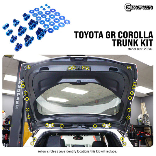 Dress Up Bolts GR Corolla Titanium Trunk Hardware Kit