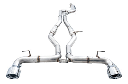AWE GR Supra Resonated Track Edition Exhaust 5" Chrome Silver Tips