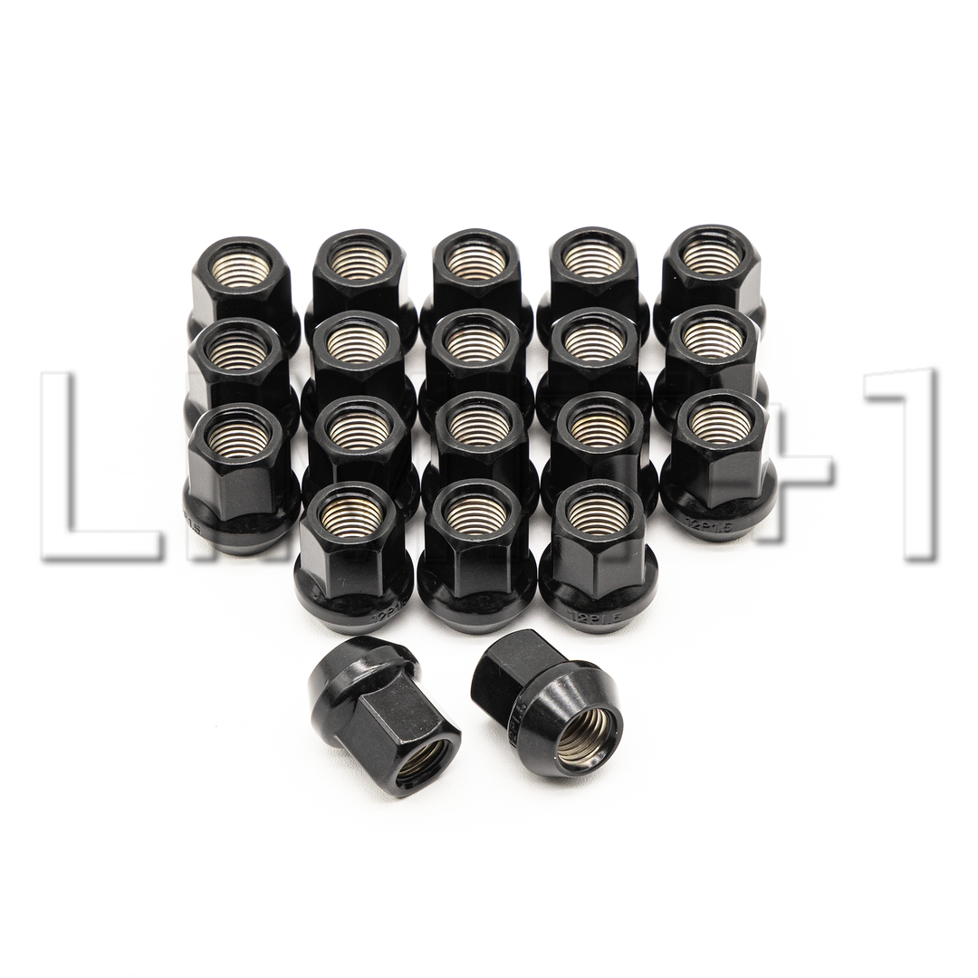 GR Corolla Black Conical Seat Open Ended Race Lug Nuts