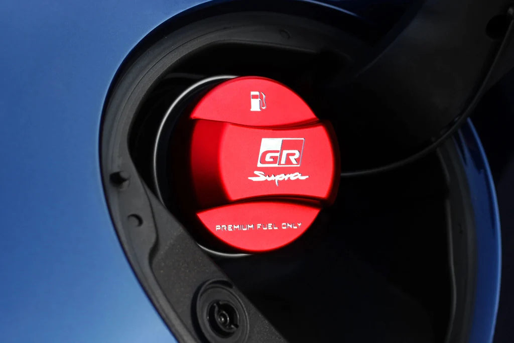 Goldenwrench GR Supra Blackline Performance Edition RED Billet Fuel Cap Cover - V2