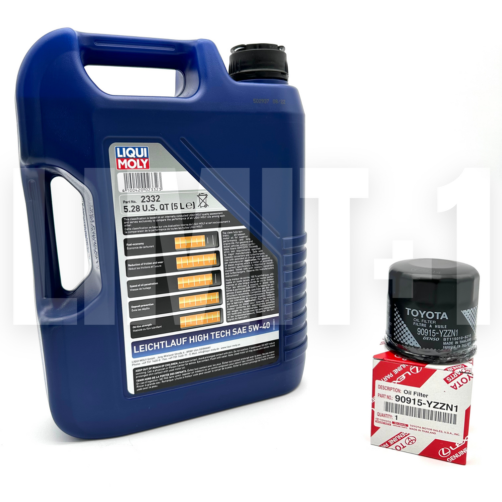 Liqui Moly Leichtlauf High Tech Engine Oil 5W-40 Full Synthetic Oil Change Kit W/ OEM Filter (Track Use) GR Corolla
